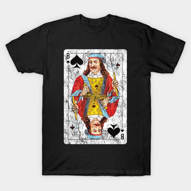 Vintage Jack of Spades Playing Card T-Shirt by vladocar